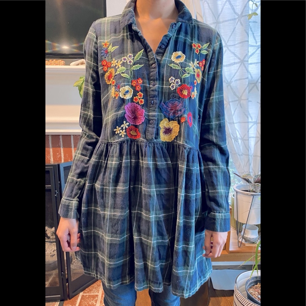 Zara Shirt Flower Dress